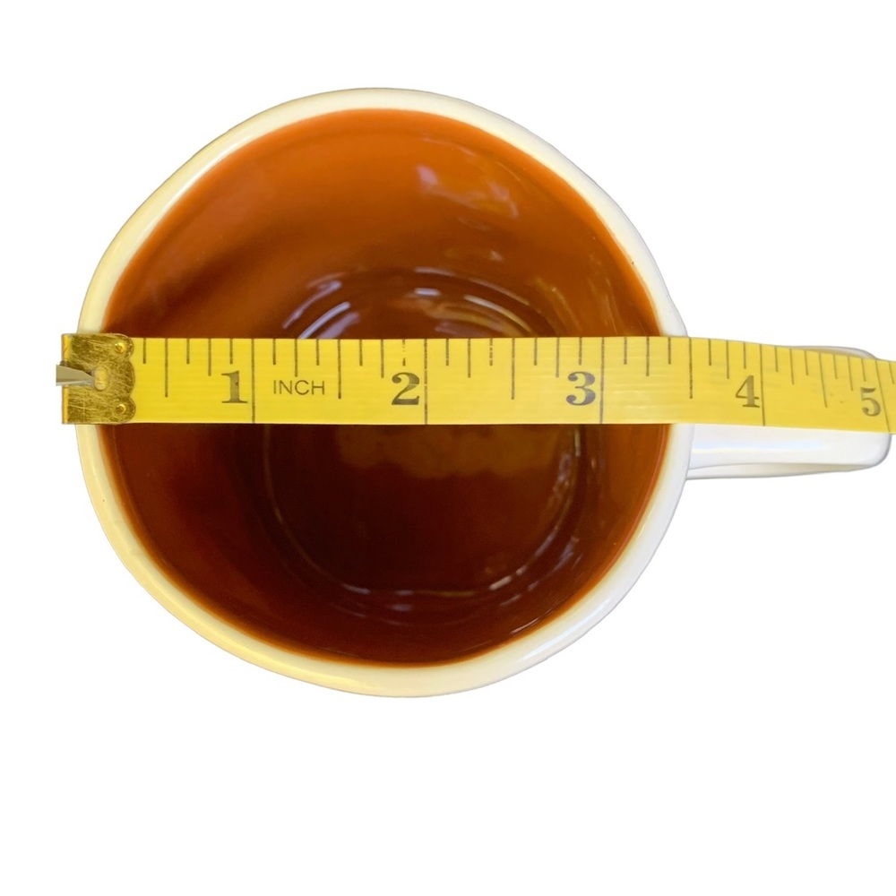 Rae Dunn GOBBLE Mug White Orange Interior Black Large Letter Dimples NWT 2017 OG - Picture 11 of 13